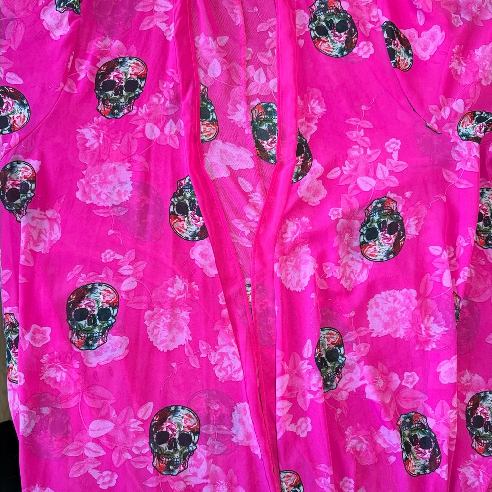 Pink Skull Floral Women's Top